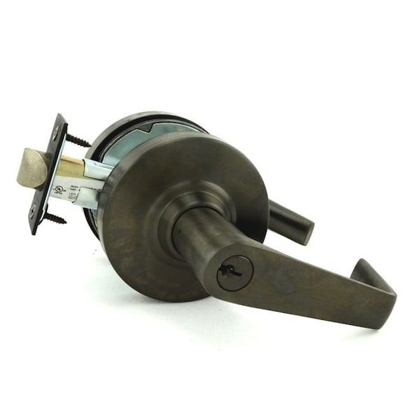 Schlage Commercial Entry Saturn Lever C Keyway, 2-3/4" Deadlatch, ANSI Strike Oil Rubbed Bronze ALX53PSAT613 - main